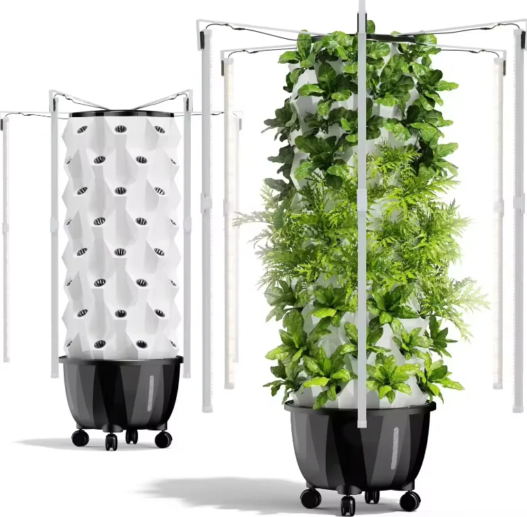 Large Indoor Farming Vertical Hydroponic Pineapple Tower Garden Aeroponic Growing Tower with LED Lights