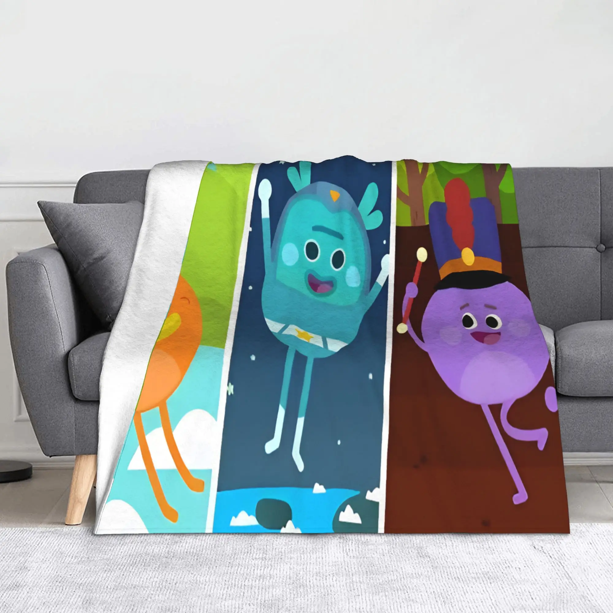 Bumble Nums Cartoon Blanket Cover Fleece  Ultra-Soft Throw Blankets for Car Sofa Couch Bedspread