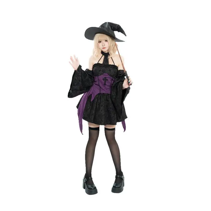 

Sexy Witch Costume Set Crossbody Stage Performance Par Outfit Transformation Kit loween Theme Women's Faionable Ensemble