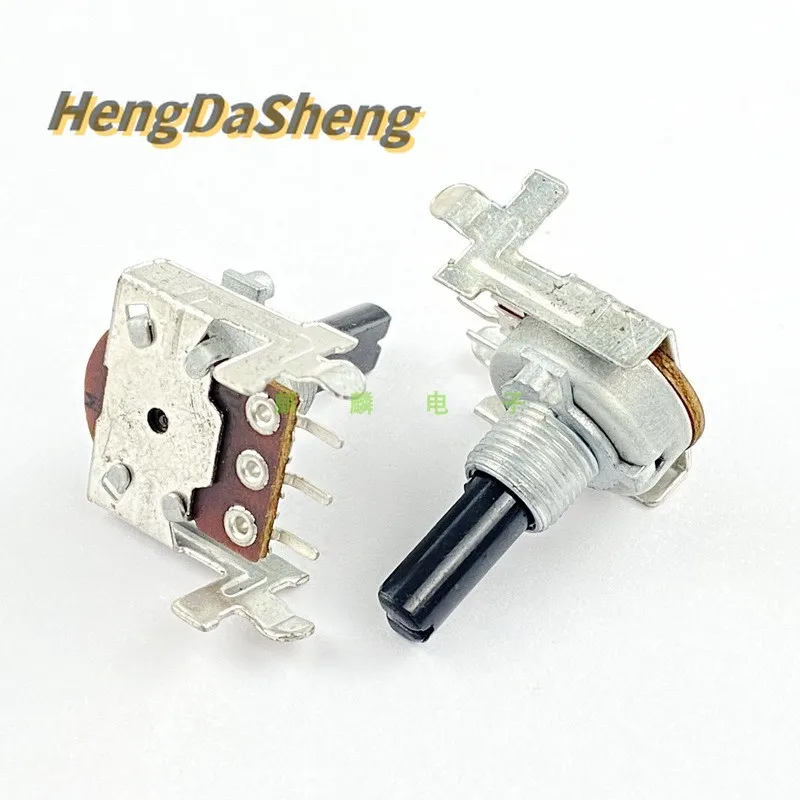 5Pcs R161 C10K Horizontal 3-pin Single Speaker Power Amplifier Audio Tone Volume Potentiometer 20mm Axis Length