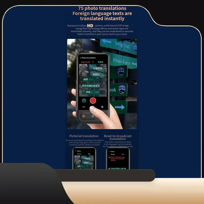 

Z16 AI Intelligent Voice Real Time Translator Machine 139+ Multi Online Language 4Inch Screen Portable Offline Tradutor-T44C