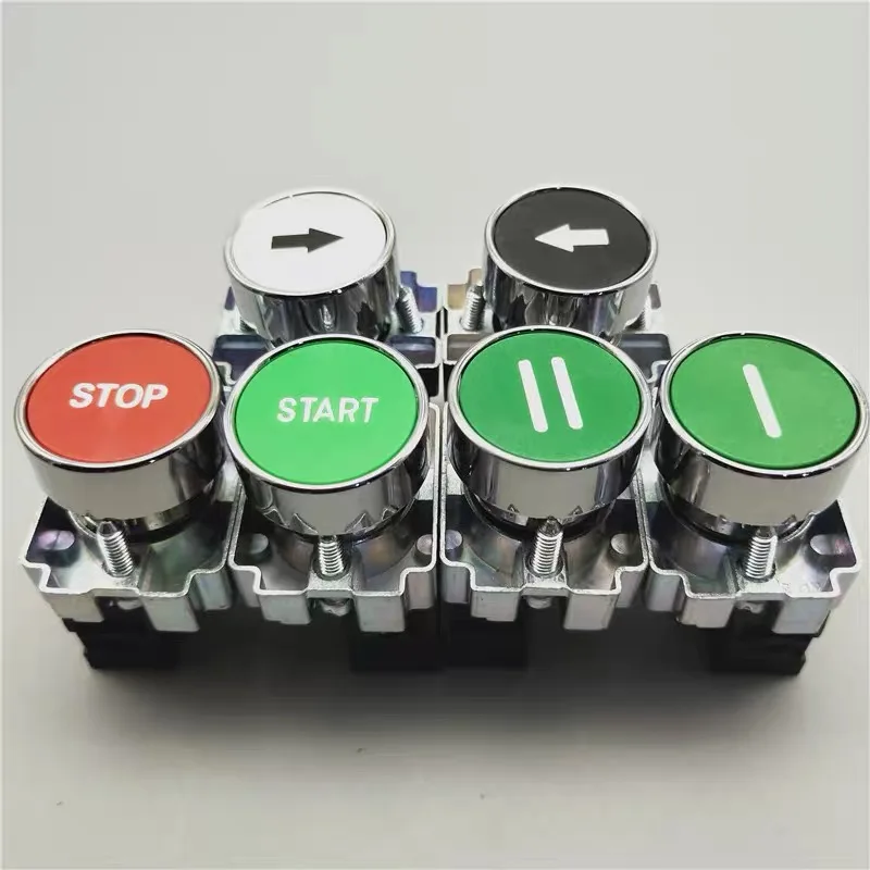 XB2 Button Switch Metal Emergency Stop Reset Rotating Mushroom Head Jog Power Start Stop