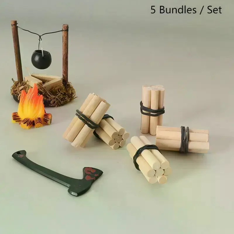 5 حزم من نماذج الحطب المصغرة المحاكية لبيت الدمى بمقياس 1/12، إكسسوارات أثاث المطبخ لديكور بيت الدمى، ألعاب تمثيلية للأطفال