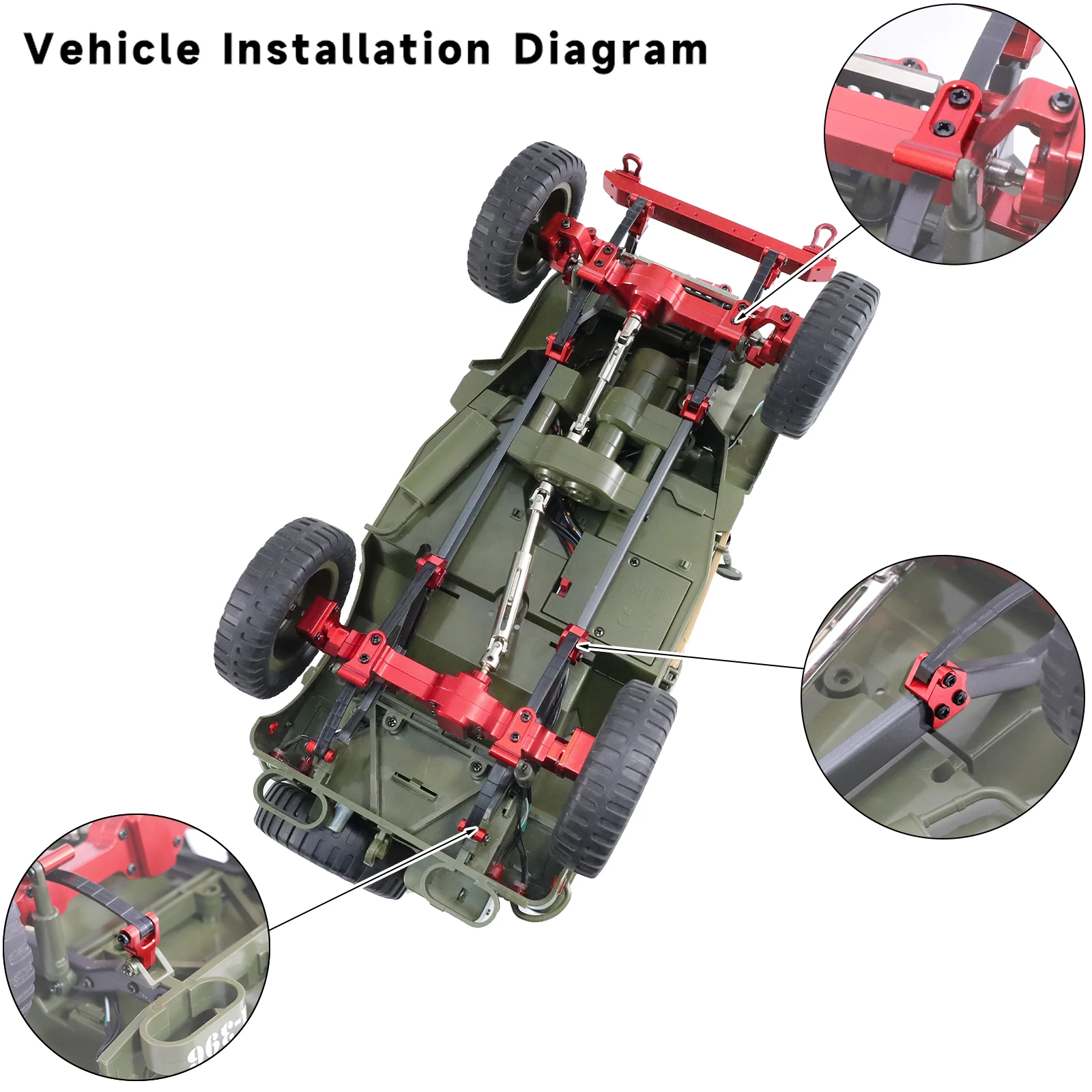 For JJRC 1/10 C8815 C8835 Willis Retro Military Jeep Military Card RC Car Accessory Metal Modification Upgrade Accessories