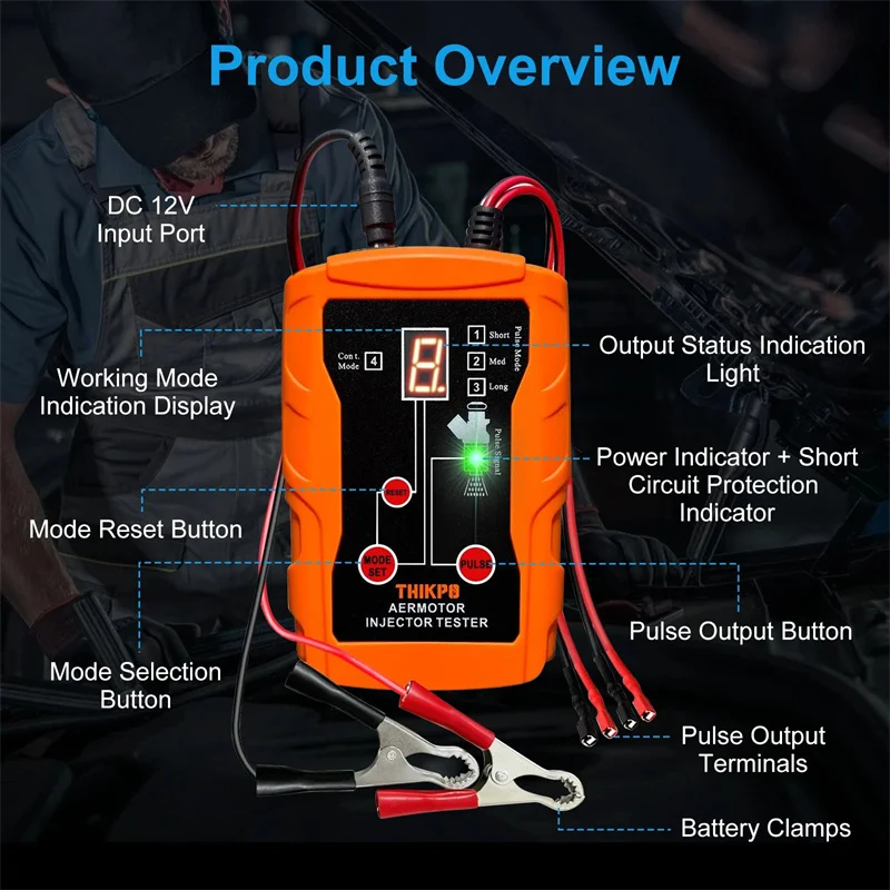 New 12V Upgraded Fuel Injector Tester & DIY Cleaning Tool, Test Two Injectors Simultaneously Power Drive Modefuel Injector Test