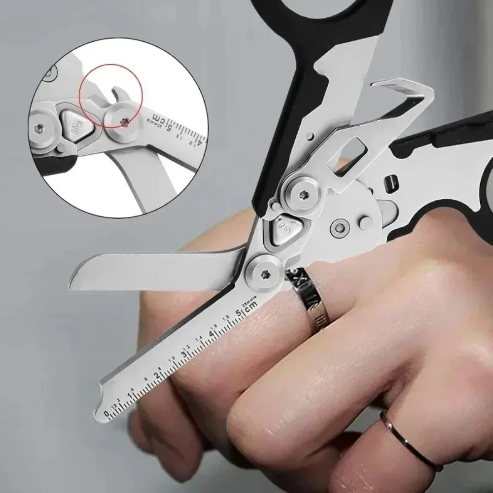 Multifunction Scissors Raptors First Aid Expert Tactical Folding Scissors Outdoor Survival Tool Combination Gadget Quality 1pcs