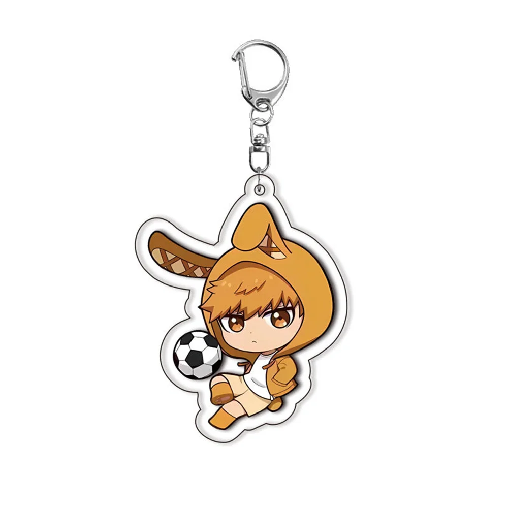 6CM Anime Blue football Acrylic Keychain Stand Model Ornament Accessories Goods Christmas Gifts