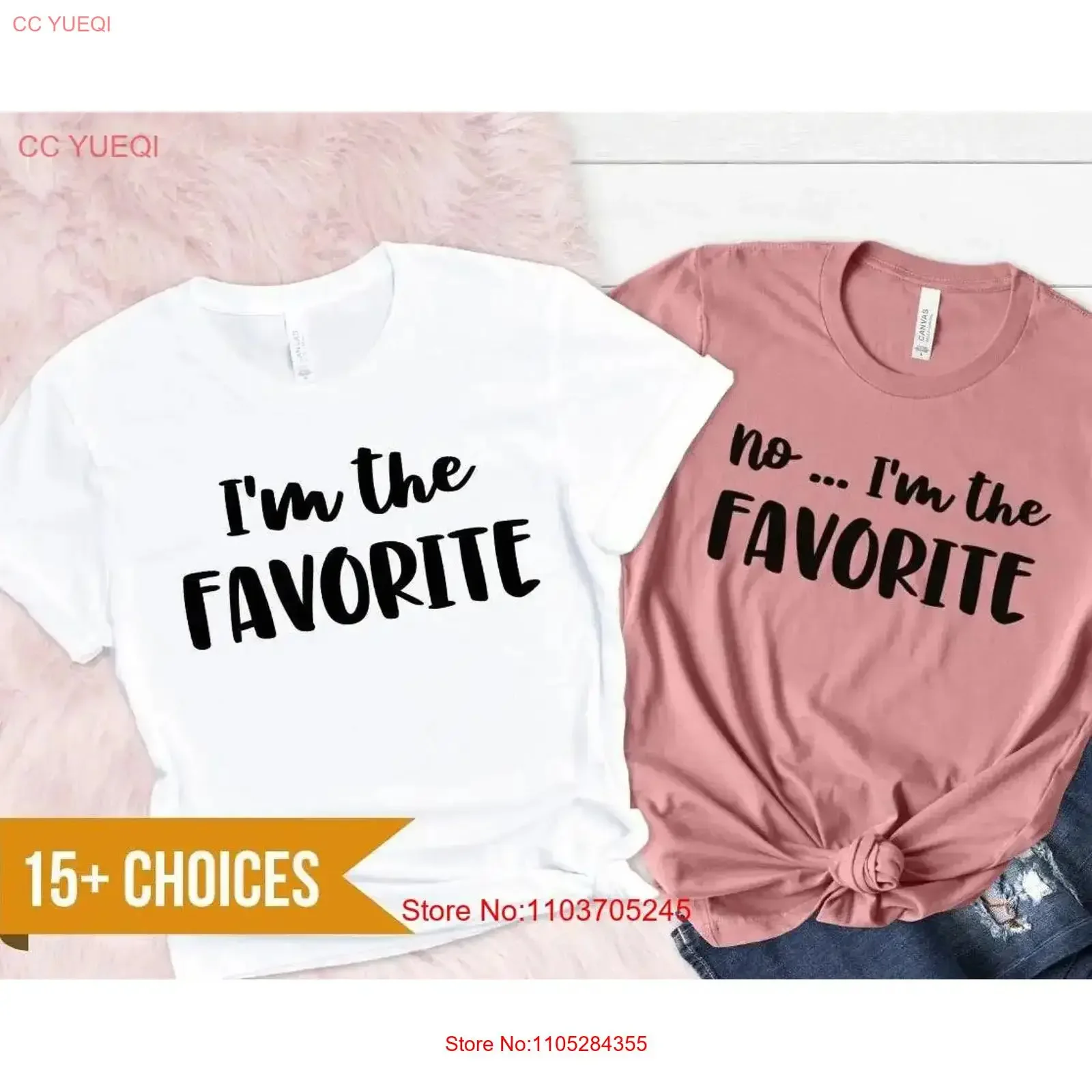 Funny Adult Sibling Matching T Shirt Thanksgiving Family Brother Sister s I'm The Favorite vintage Washed Soft Casual graphic