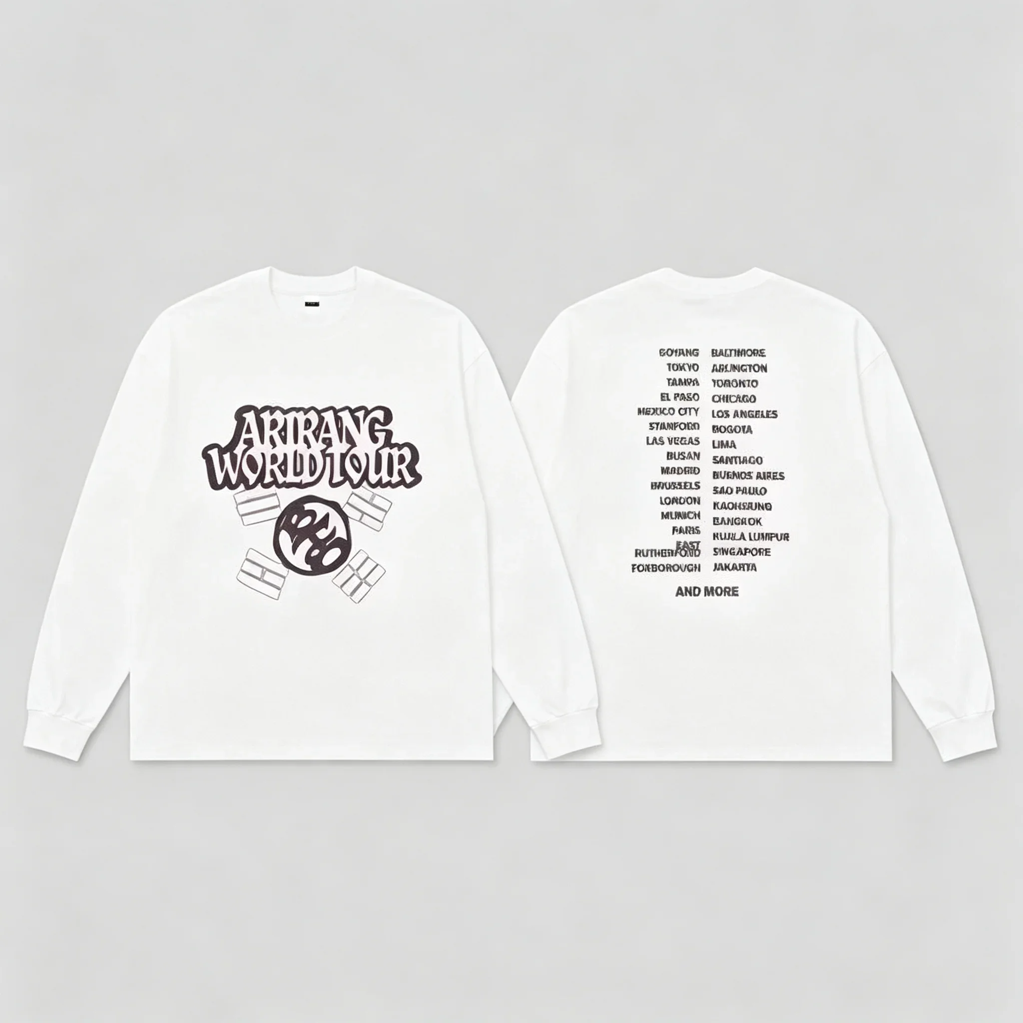2026 Arirang Boys' World Tour 3D Print Men's and Women's Universal Long Sleeve T-shirt Y2K Loose Casual Street Top