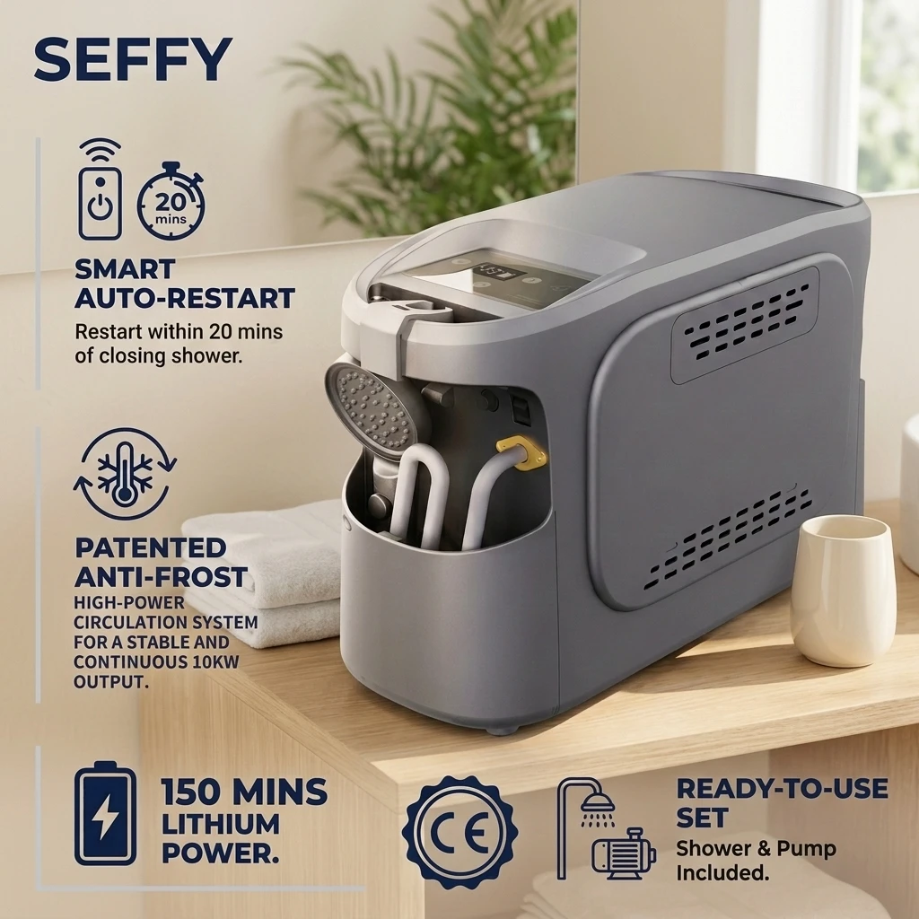 6L Portable USB Gas Powered Tankless Gas Water Heater RV Ready for Outdoor Camping Hiking Car Washing Pet Bathing