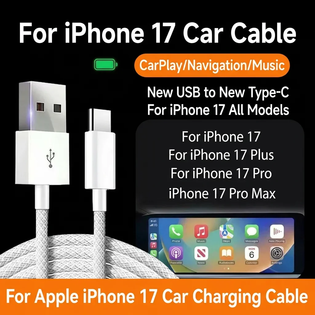 100W USB C Phone Cable For iPhone 16 15 17 ProMax 17 Air Plus Fast Charging Type-C Charge Braided Cables USB to Type C Data Line