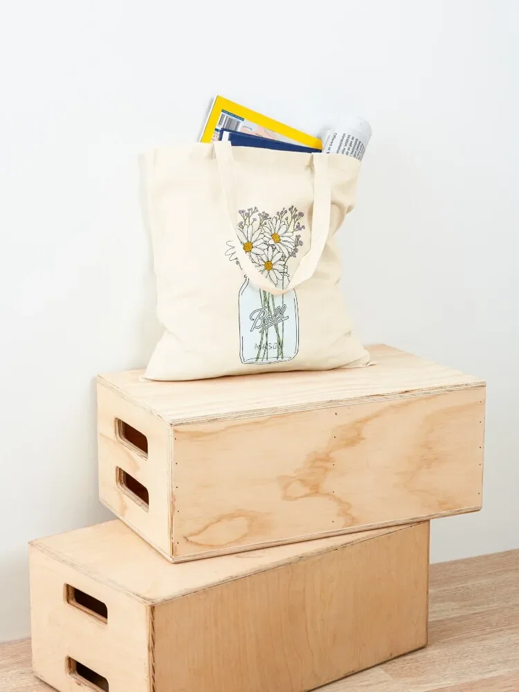 Mason Jar Daisies Tote Bag Large bags for women Women's handbag Shopper bag Custom bag