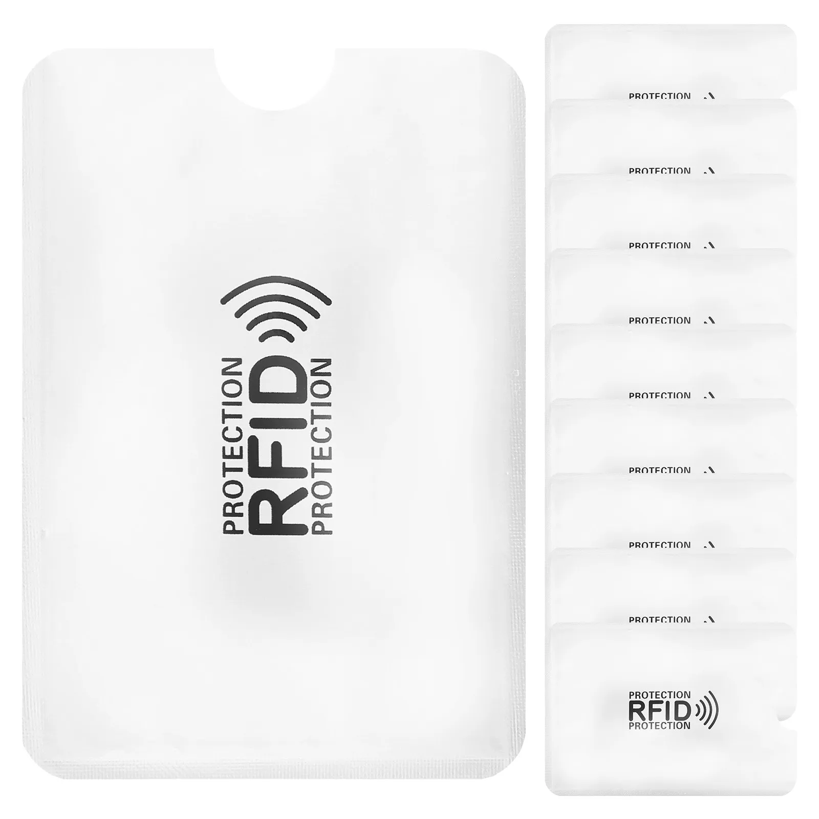 

10Pcs Aluminum Rfid Blocking Sleeve Silver Anti Theft Holder Prevents Loss for Bank Credit Id Passport Cards
