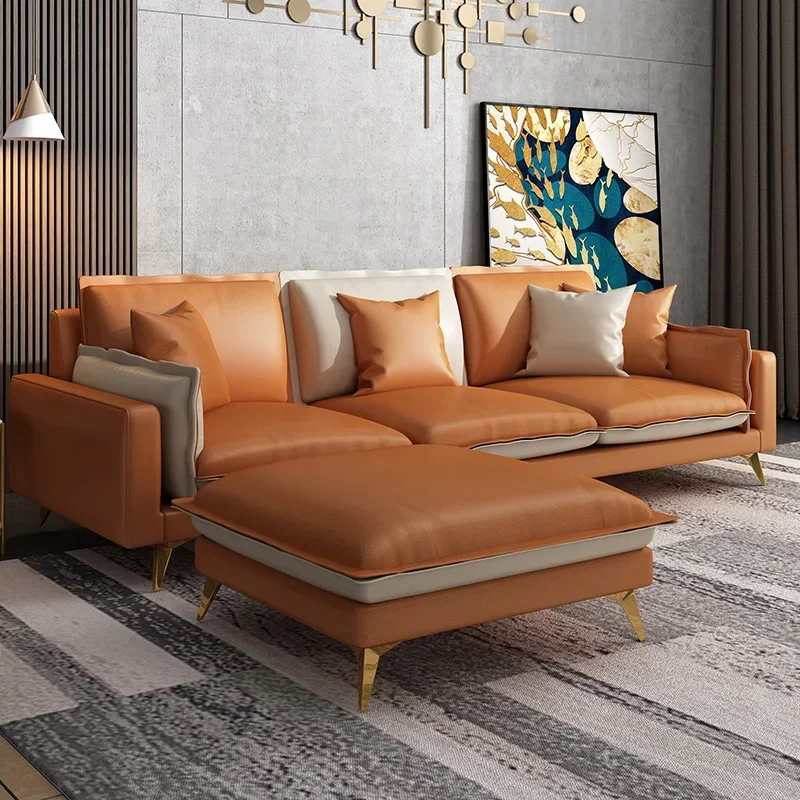 Sofa living room small apartment furniture combination set fabric Nordic light luxury simple modern double