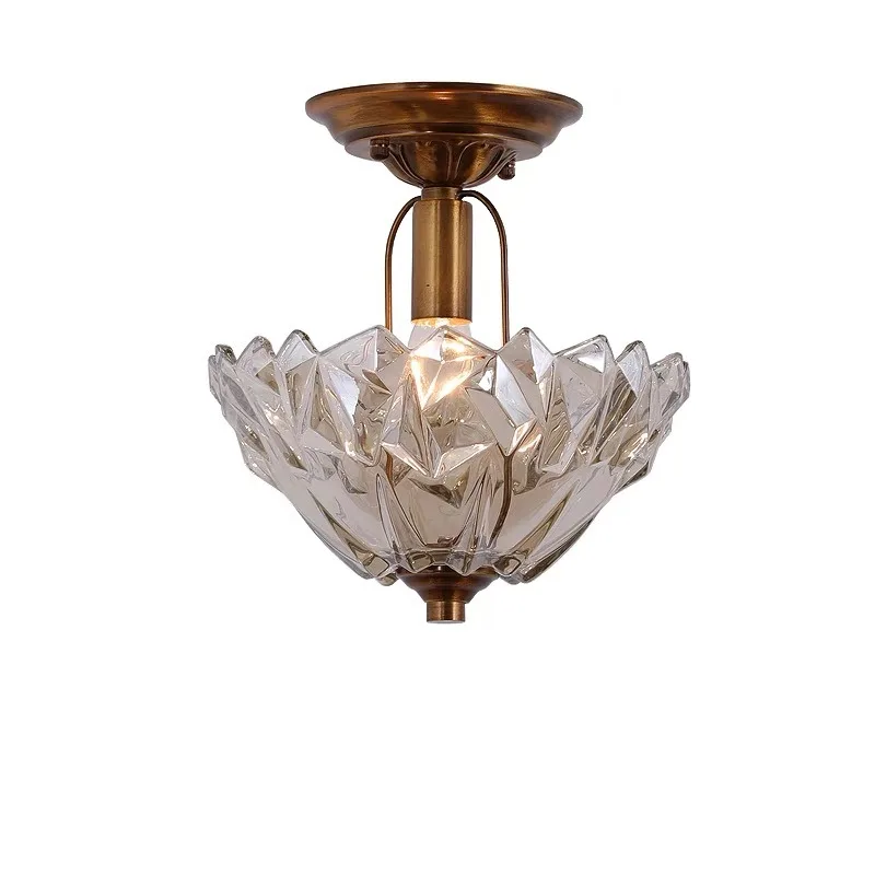 American retro hallway ceiling light creative iceberg exquisite balcony entrance glass lamp