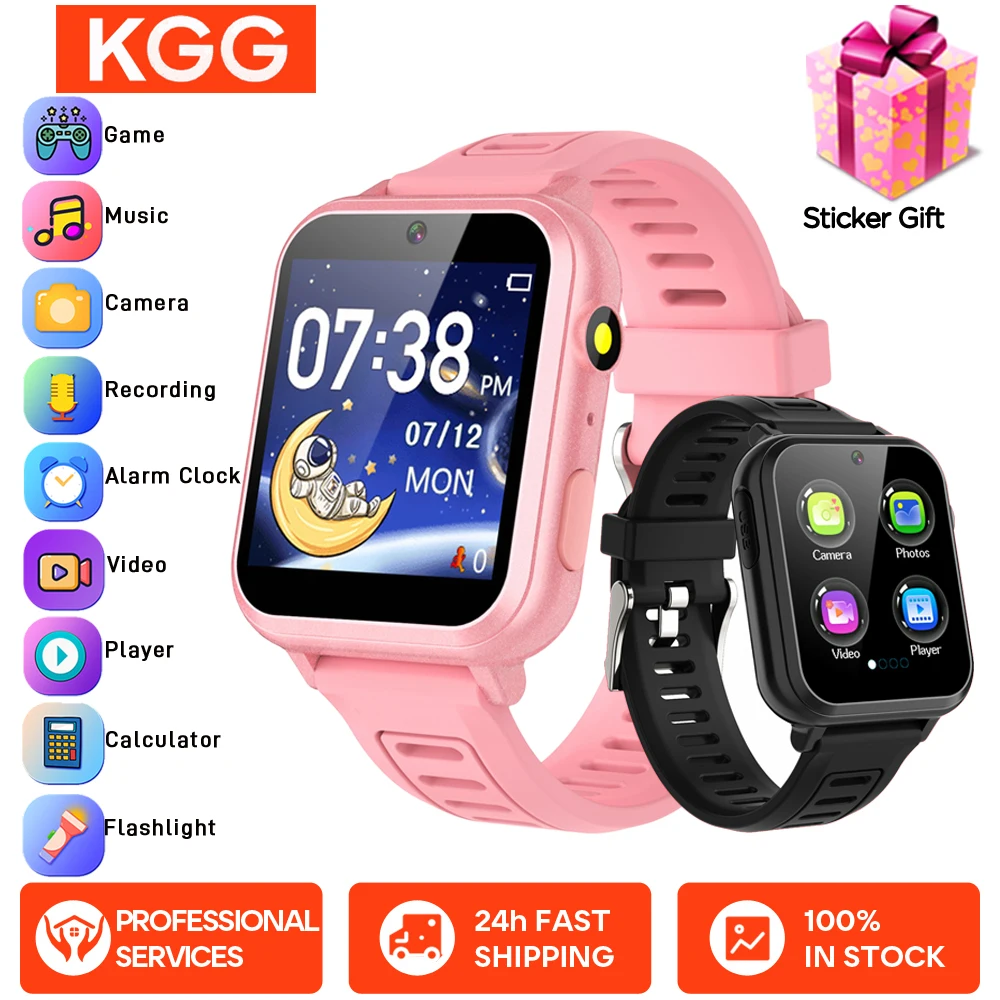 

Kids Smart Watch With 24 Puzzle Games HD Touch Screen Pedometer Camera Music Player Calculator Flashlight 12/24 Kids Watches.