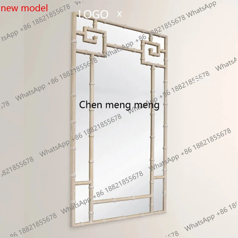 

Деревянное зеркало с бамбуковыми элементами, настенное, для спальни, гардеробной, декоративное зеркало для гостиной или прихожей.