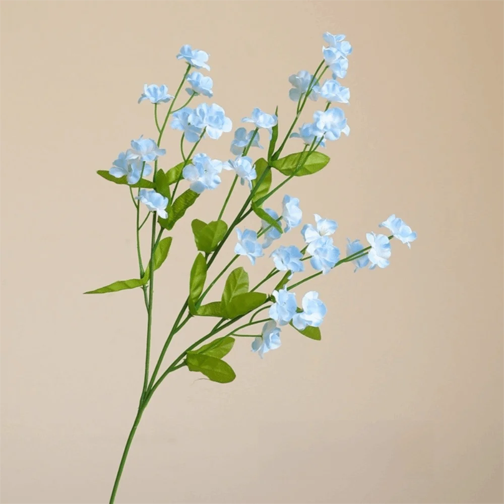 Real Touch Forget-Me-Not Artificial Forget-Me-Not Flowers Long Branch Silk Simulation Flowers 47cm DIY Floral Bouquets Home