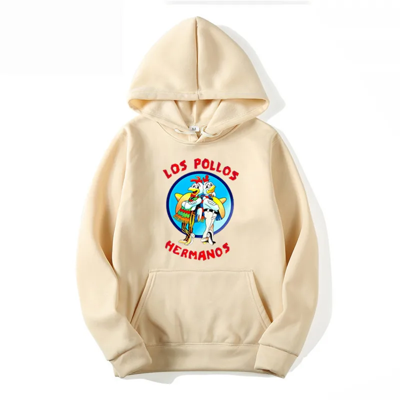 LOS POLLOS Hermanos Men\'s Hoodies Loose Pullover Letter Print Male Sweatshirts Chicken Brothers Pullovers Warm Breathable Hoody