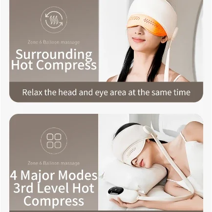 Air Pressure Head Massager Electric Scalp Massager Graphene Heating Eye Hot Compress Help Sleep Head Relaxation Health Care Gift