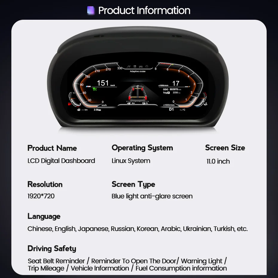 MEKEDE نظام لينكس 11 بوصة سيارة LCD الرقمية العنقودية لوحة القيادة عداد السرعة ل E90 E91 E92 E93 2005-2012
