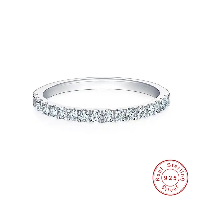 

Блестящее серебряное тонкое однорядное маленькое циркониевое кольцо для женщин