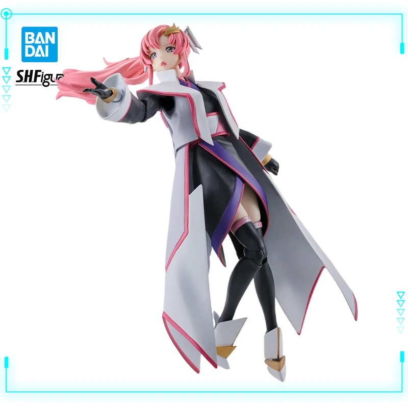 Bandai Original Genuine S.H.Figuarts Mobile Suit Gundam Seed Freedom Lacus Clyne Compass Tabard Ver 13cm Model Action Figure Toy