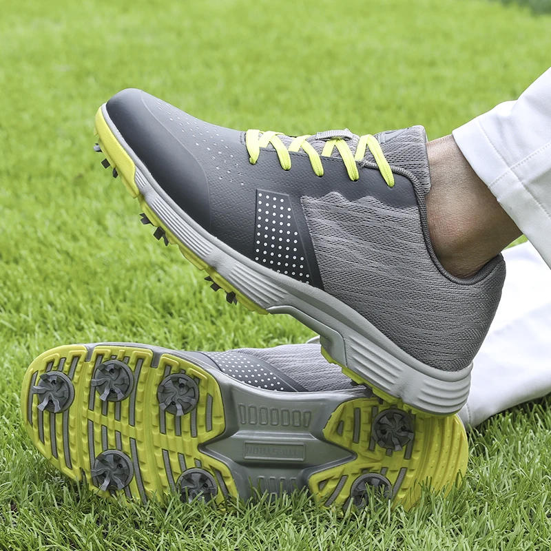 Professional Spiked Men Golf Shoes Waterproof Microfiber Anti-collision Toe Outdoor Competition Sports Sneakers size 39-49
