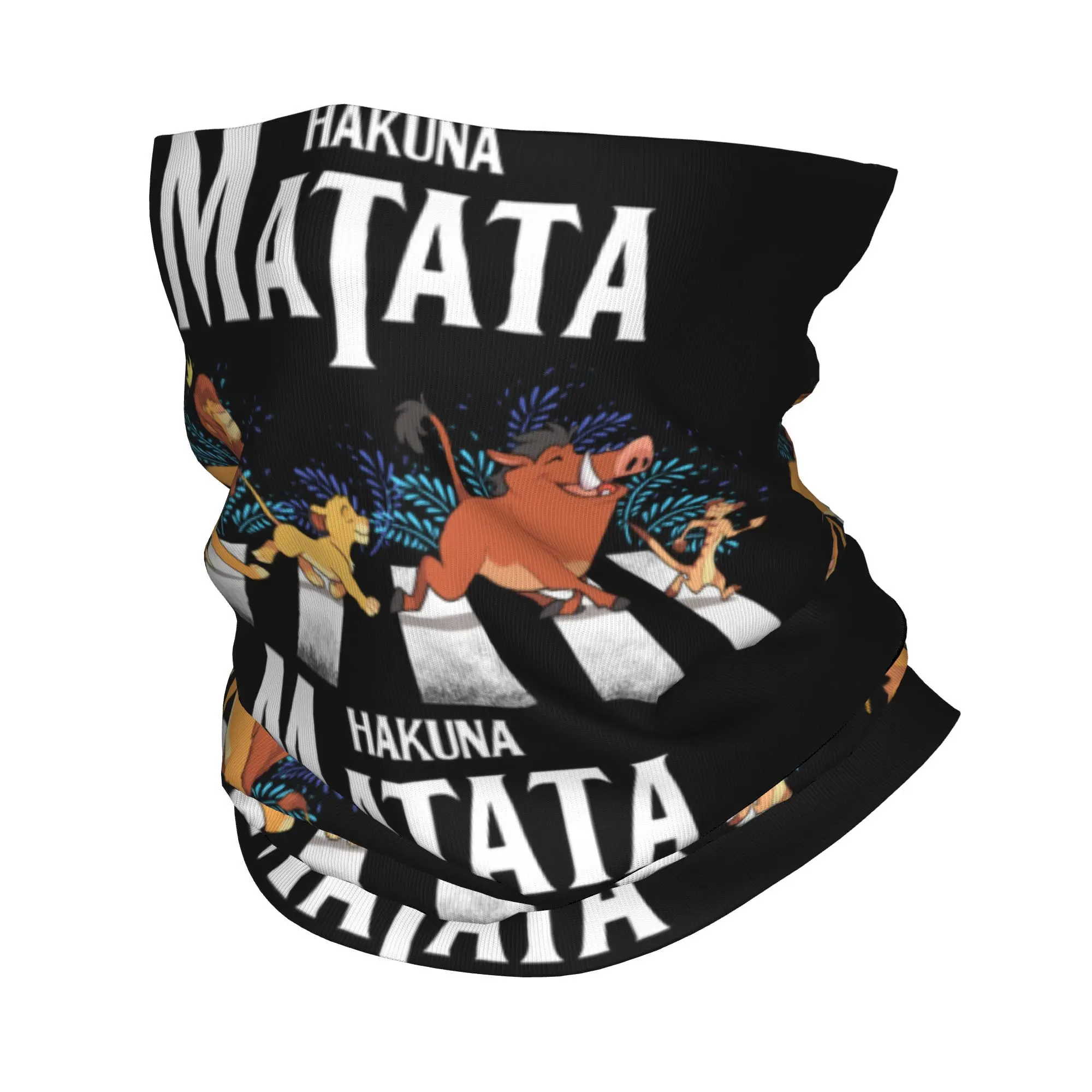 Custom Hakuna Matata Cartoon Fan Bandana Winter Neck Warmer Windproof Wrap Face Scarf Animal Film The Lion King Gaiter Headband