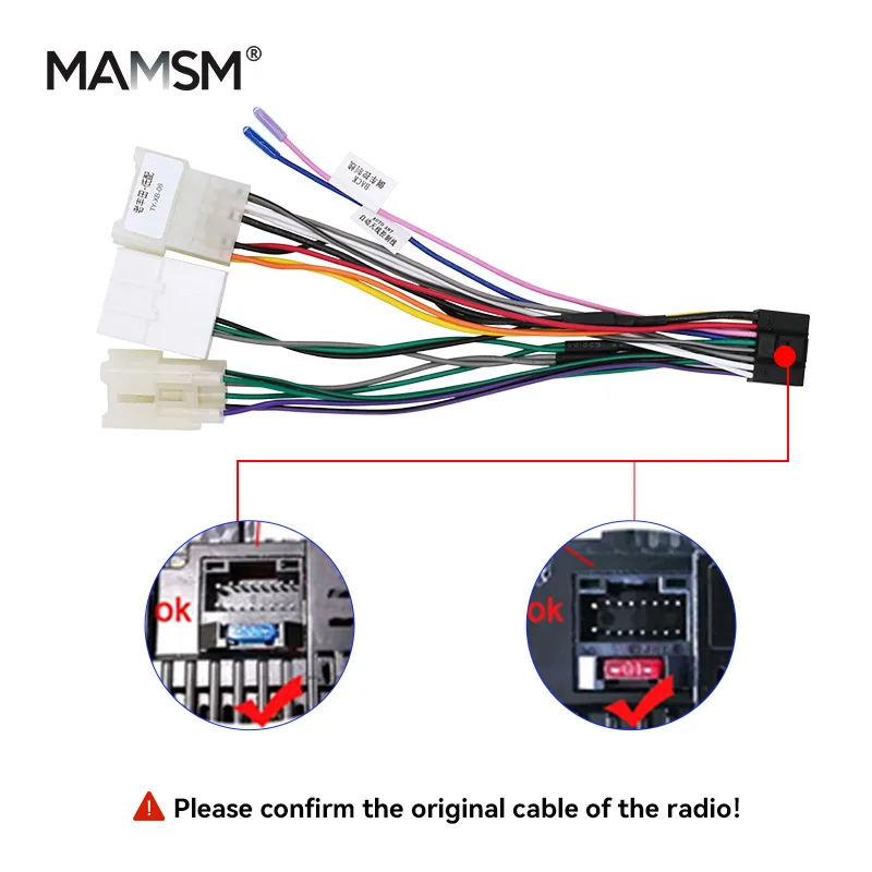 MAMSM For Toyota Corolla Camry RAV4 Hilux Land Cruiser Yaris Car Android Head Cable Adapter Wiring Harness 16 Pin Connector Plug