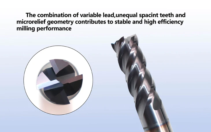 SUREWEL Vollhartmetall-Zollfräser 1/8 3/16 1/4 5/16 3/8 1/2" 4-Schneider Professionelle CNC-Schaftfräser 3,175 6,35 12,7 MM – Detail 4