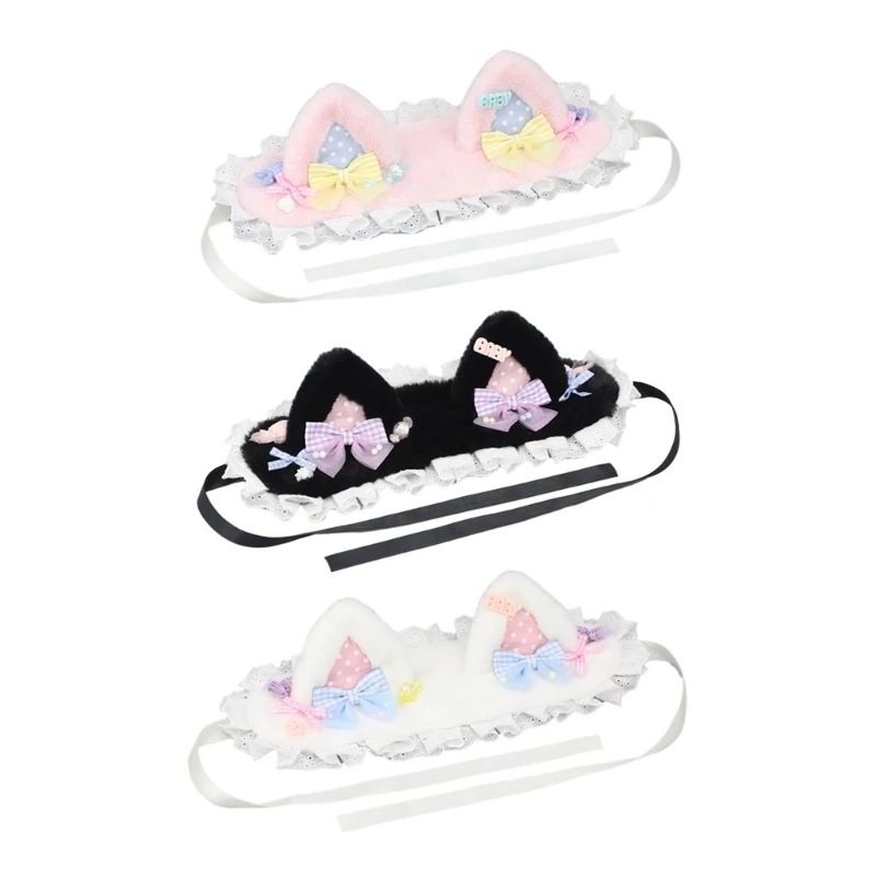 MXMB Cosplay Plush Ear Hair Hoop Woman Ear Makeup Headband for Taking Photo Hair Accessories Multi-Color