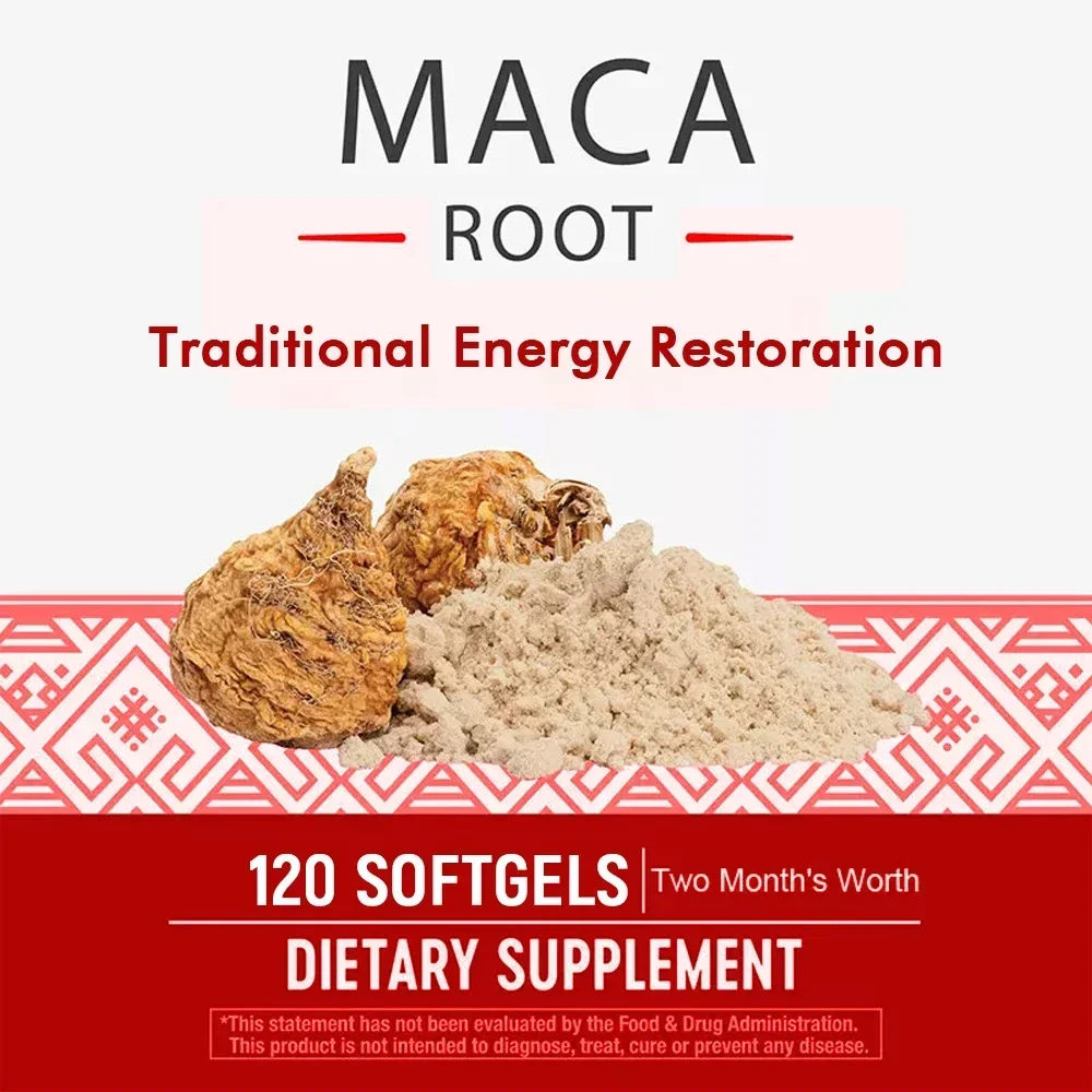 Capsule di radice di maca per uomini e donne per aiutare a potenziare l'energia e le prestazioni, realizzate con maca nera, rossa e gialla