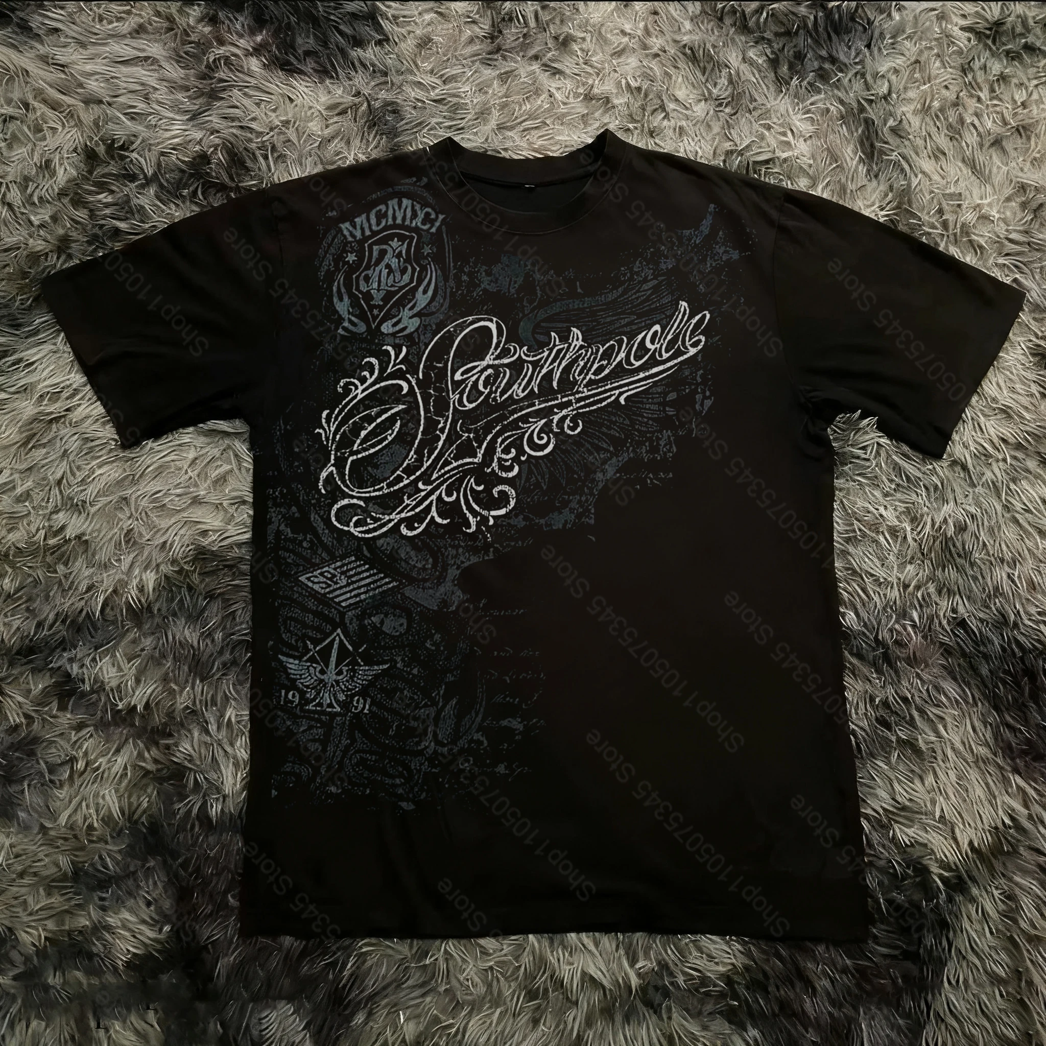 

Классическая футболка в готическом стиле Y2K с принтом, оверсайз, уличный стиль, готическая футболка с круглым вырезом, хлопковые топы, новая мужская и женская футболка