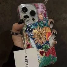 Luxury Abstract Sun Silicone Phone Case For iPhone 17 16 15 Pro Max Plus 16E 14 13 12 11 Pro Max XR Shockproof Hard Matte Cover