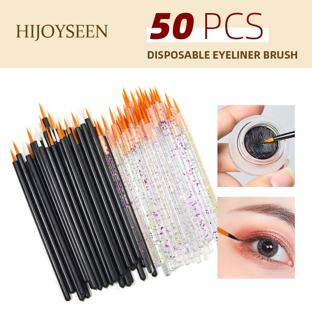 50 Pcs Disposable Eyeliner Brush Individual Lip Brushes Eyeliner Wand Applicator Makeup Tools Supplier