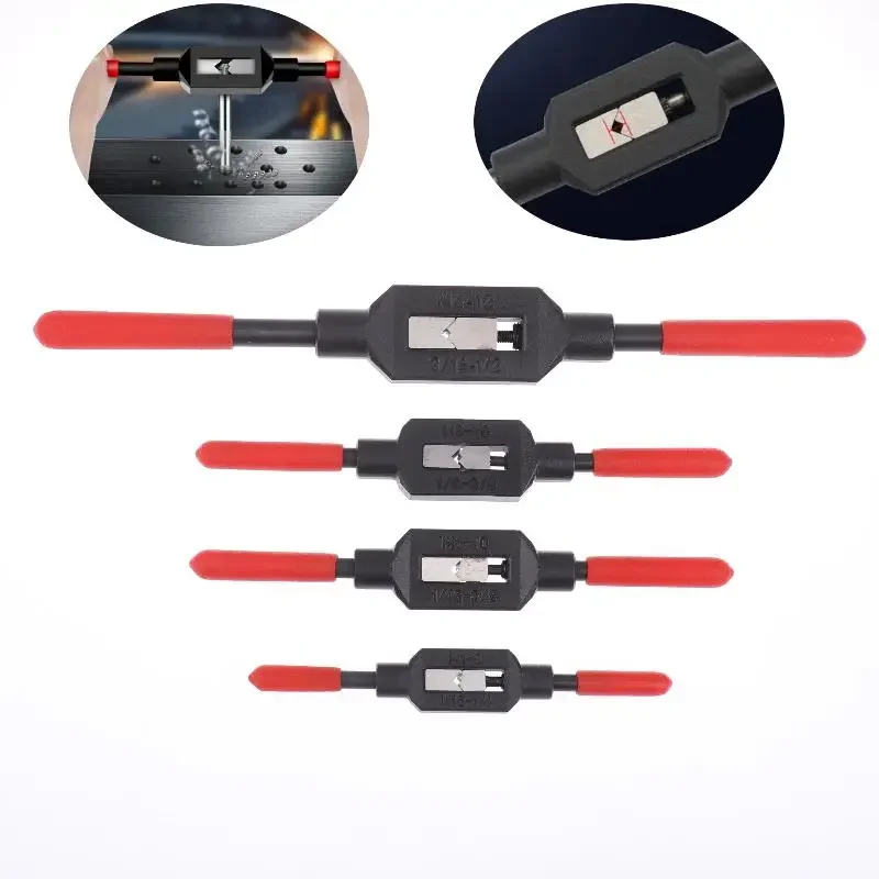 Maniglia per chiave per rubinetto regolabile per rubinetti metrici M1-M8/M1-M10/M3-M10/M4-M12 Utensili manuali per alesatore per rubinetto in acciaio ad alto tenore di carbonio super duro