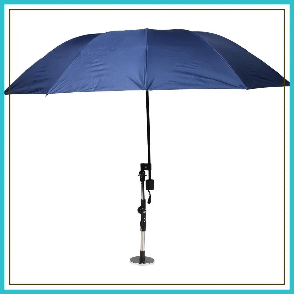 

52" Umbrella with Magnetic Base, Adjustable Clamp, Folding Portable for Outdoor Repair Work, Blue