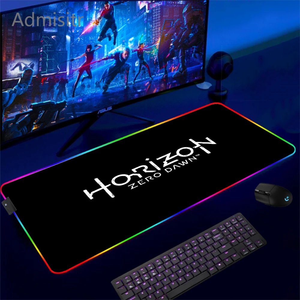 XXL RGB Gaming Colorful Mouse Pads Horizon Zero Dawn Mousepad HD Print Gamer Luminescence Large Desk Mat Computer LED Mouse Mats