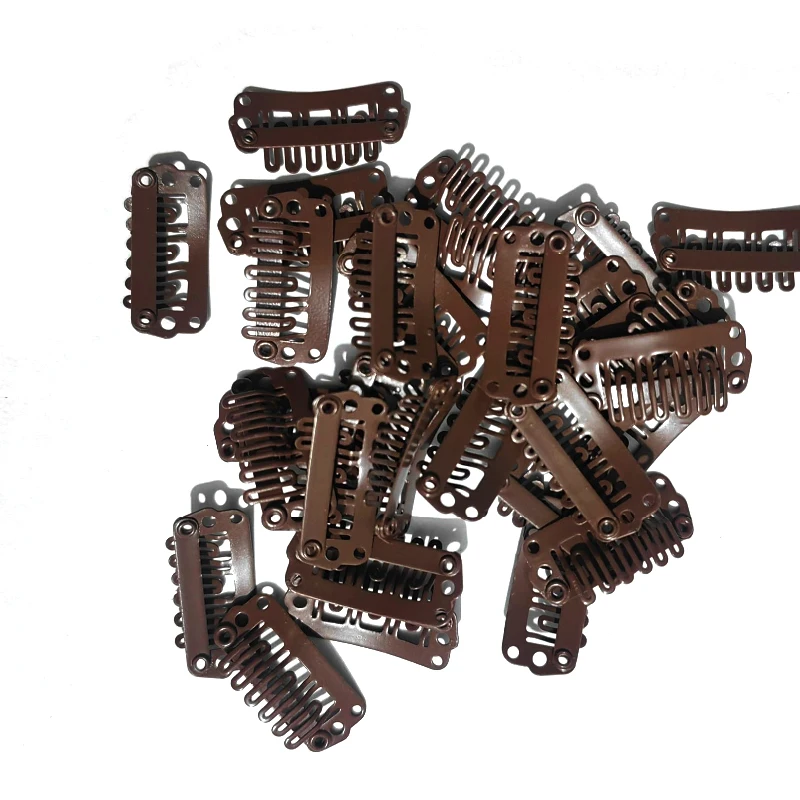 50pcs 2.3cm-3.6cm Black Brown Color Wig Clips Snap Clip For Hair Extension Wig Weft Wig PP Hairpins Large Clips Styling Tools