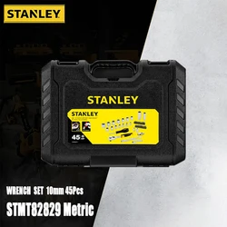 Stanley STMT82829 45Pcs Metric 10mm(3/8inch) Professional Car Repair Wrench Set Include Ratchet Wrench Handle Sockets Spark Plug