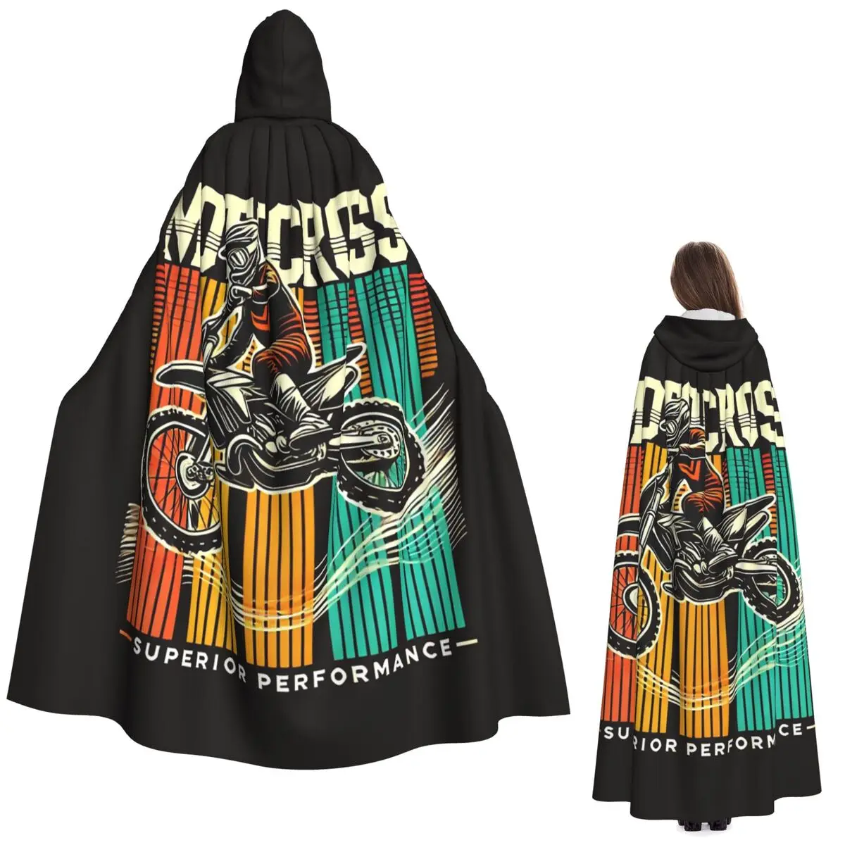 

Длинный плащ с капюшоном для мотокросса, средневековый костюм ведьмы, накидка для косплея, пальто на Хэллоуин для взрослых, унисекс