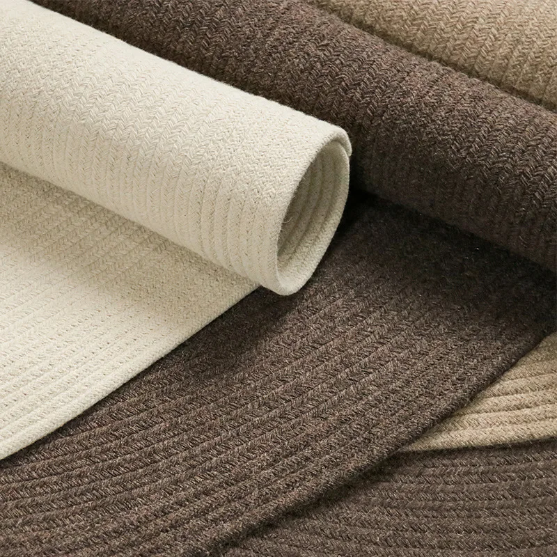

Hand-woven natural wool carpet oval living room sofa Nordic simple solid color household bedside blanket floor mat