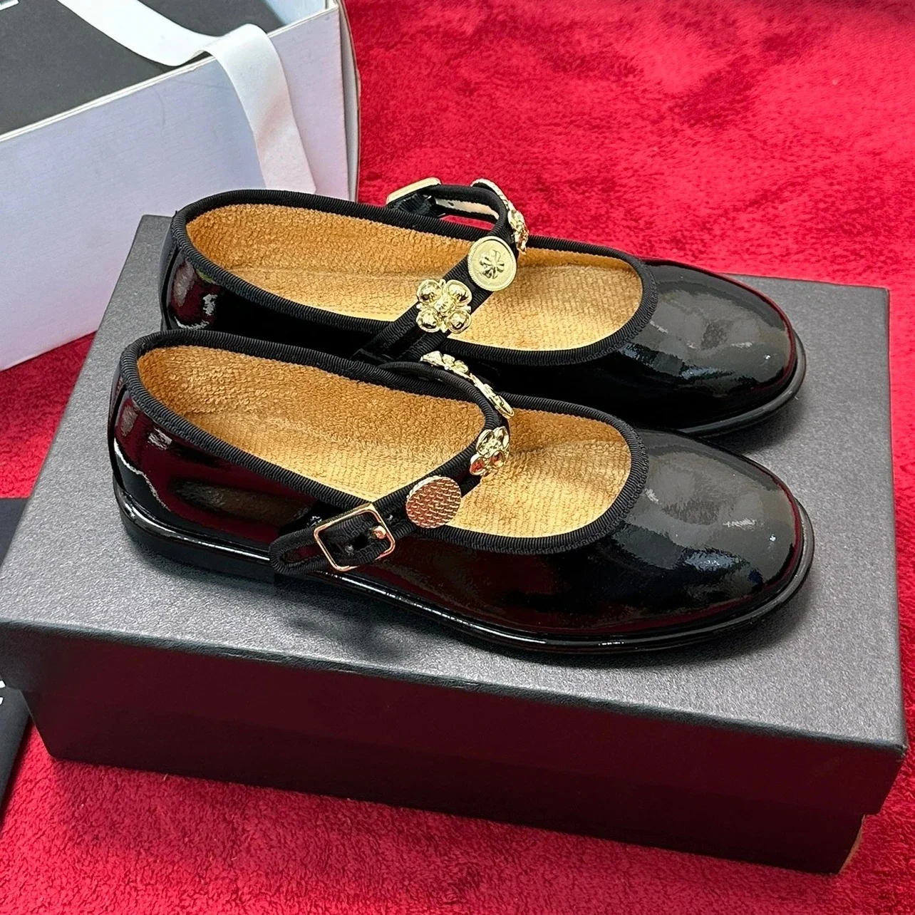 Mary Jane Women's Shoes Round Toe Shallow Mouth Badge Buckle Ballet Shoes Women's Grandma Single Shoes Casual Buckle Strap Shoes