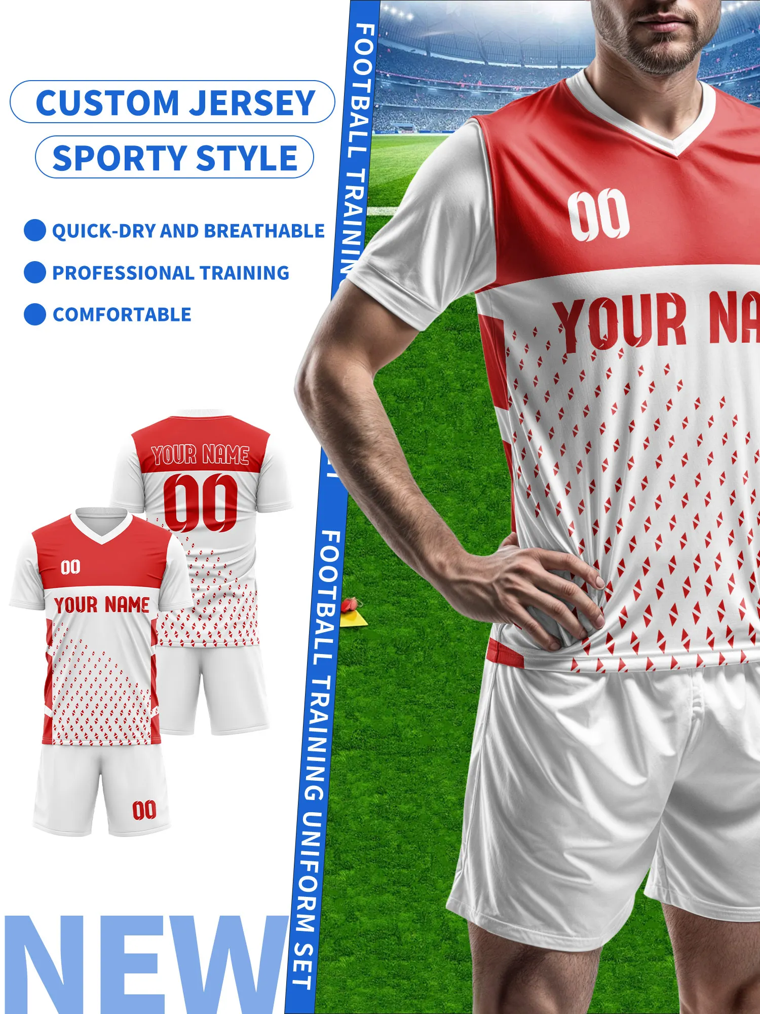 

Создайте свой собственный футбольный джерси | Индивидуальное имя и номер | Дышащая футболка для тренировок/сетчатая футбольная майка на заказ