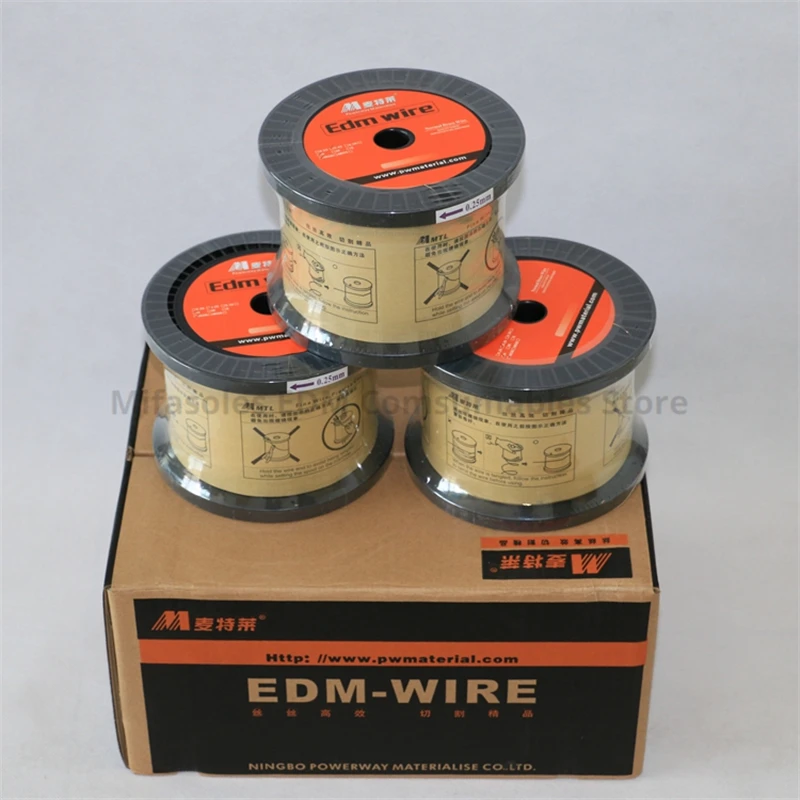 EDM Brass Wire 0.20/0.25/0.30mm Tension Strength From 900N to 1000N Copper Wire 5KGS for Low Speed CNC EDM Wire Cutting Machine