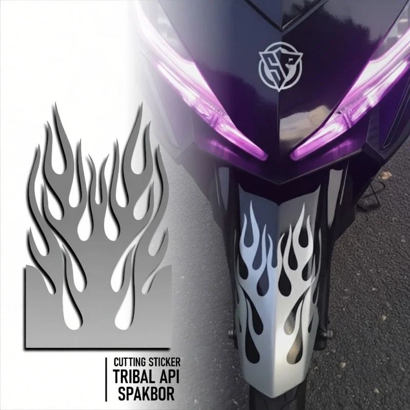 Reflecterende Motorfiets Stickers - Voorspatbord - usage example