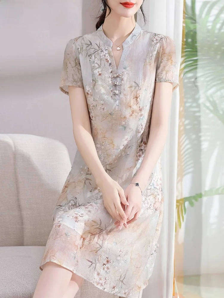 

Новая летняя юбка миди Ele Mommy: модная женская одежда для зрелых женщин из шелкового шифона с цветочным узором