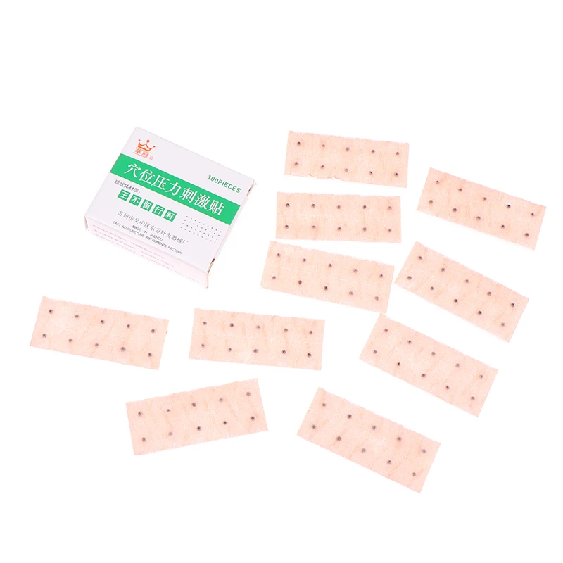 100 Pcs Ear Massage Stickers Disposable Ear Press Seeds Acupuncture Vaccaria Patch Ear Massage Bean Auriculotherapy