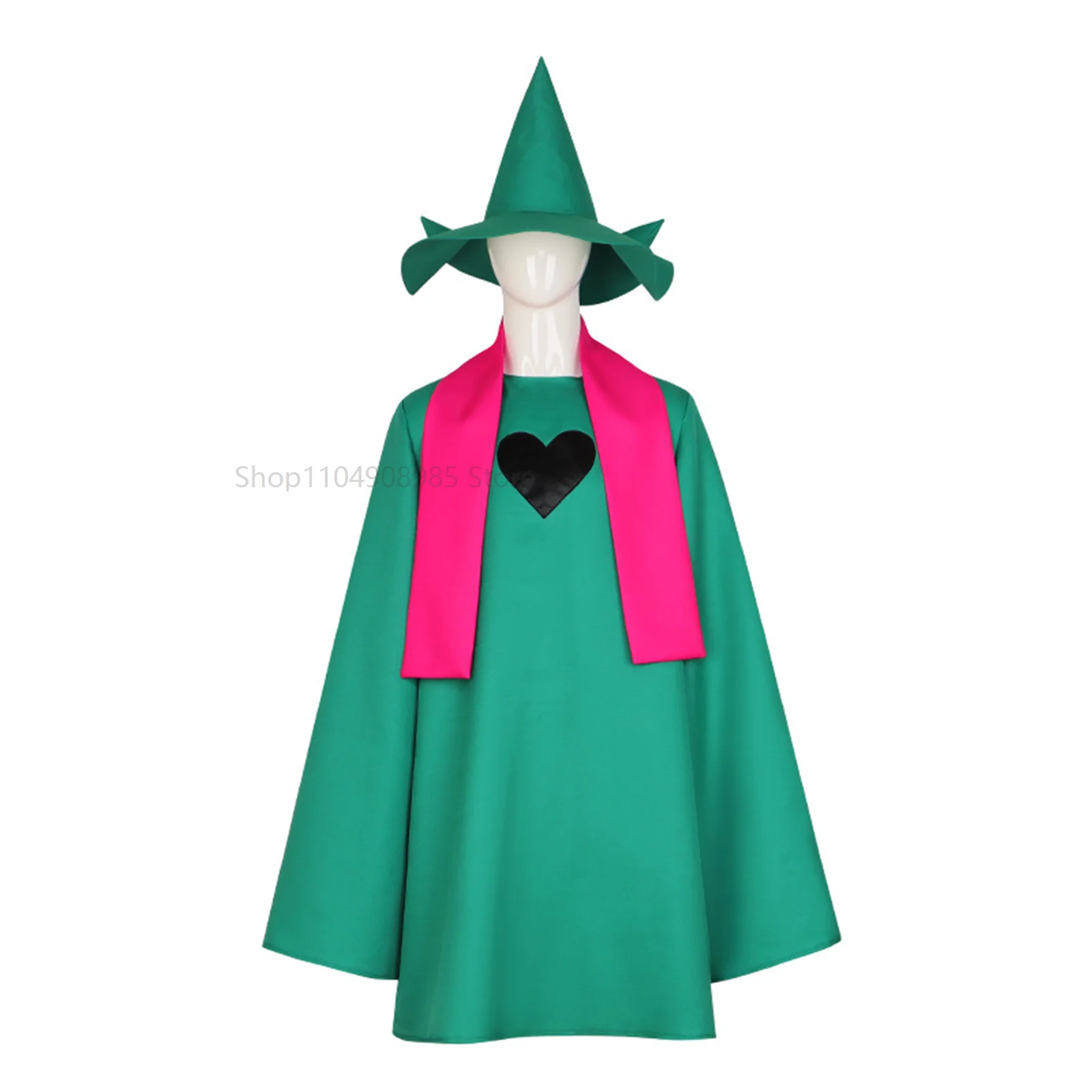 

Cosplay Outfit Cape Costume Cosplay Green Cloak Top with Hat Scarf Outfit Halloween Carnival Party Suit